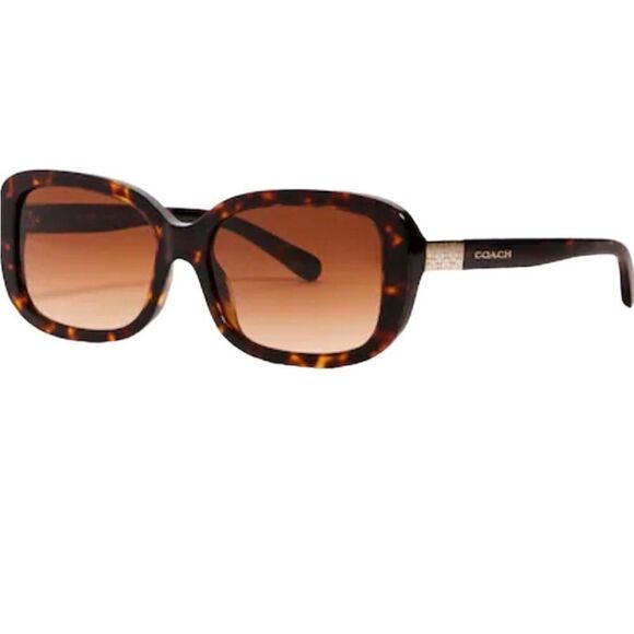 Coach Signature Turquoise Frame Sunglasses HC8299(L1142) Dark Brown - Picture 1 of 9